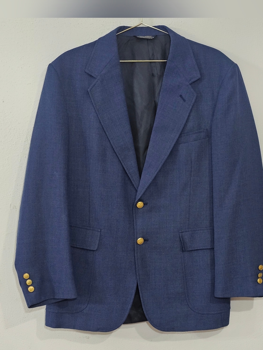 STAFFORD Navy Blue Men's Two-Button Blazer